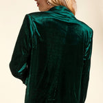 Velvet Blazer with Pockets - Hunter Green-blazer- Hometown Style HTS, women's in store and online boutique located in Ingersoll, Ontario