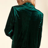 Velvet Blazer with Pockets - Hunter Green-blazer- Hometown Style HTS, women's in store and online boutique located in Ingersoll, Ontario