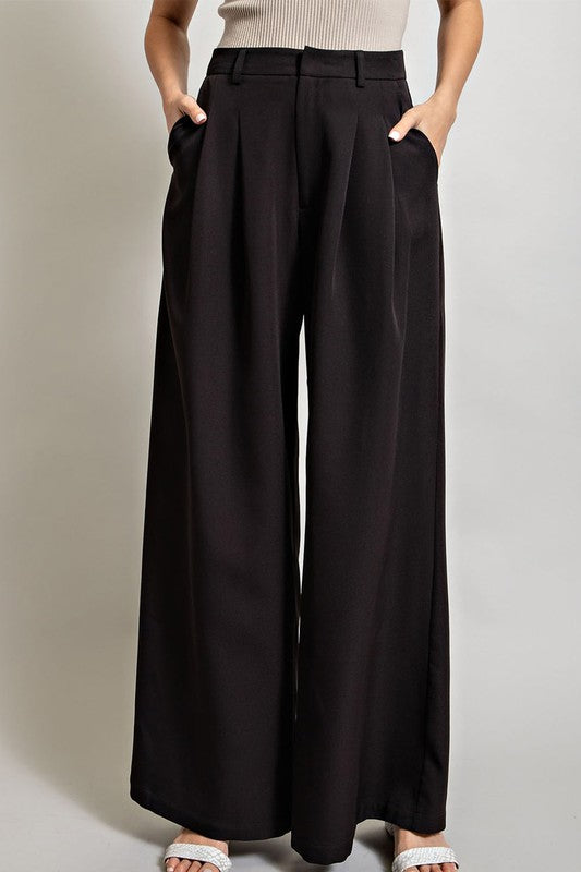 Straight Leg Dress Pant - Black-dress pants- Hometown Style HTS, women's in store and online boutique located in Ingersoll, Ontario