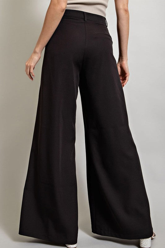 Tronjori Women Polyester Solid High Waist Straight Leg Long Dress Pants | Wide  leg trousers, Wide leg dress pants, Pants for women