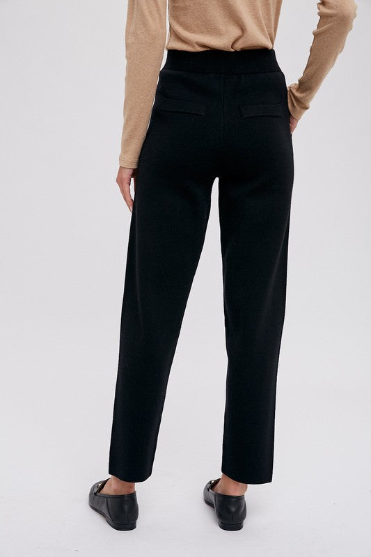 Knitted Jogger Pant - Black-Pants- Hometown Style HTS, women's in store and online boutique located in Ingersoll, Ontario