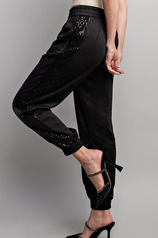 Dress up Joggers - Black-dress pants- Hometown Style HTS, women's in store and online boutique located in Ingersoll, Ontario