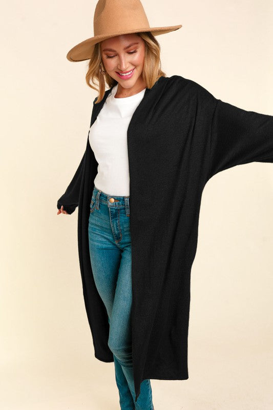 Loose Fit Cardi - EX - Black-cardigan- Hometown Style HTS, women's in store and online boutique located in Ingersoll, Ontario
