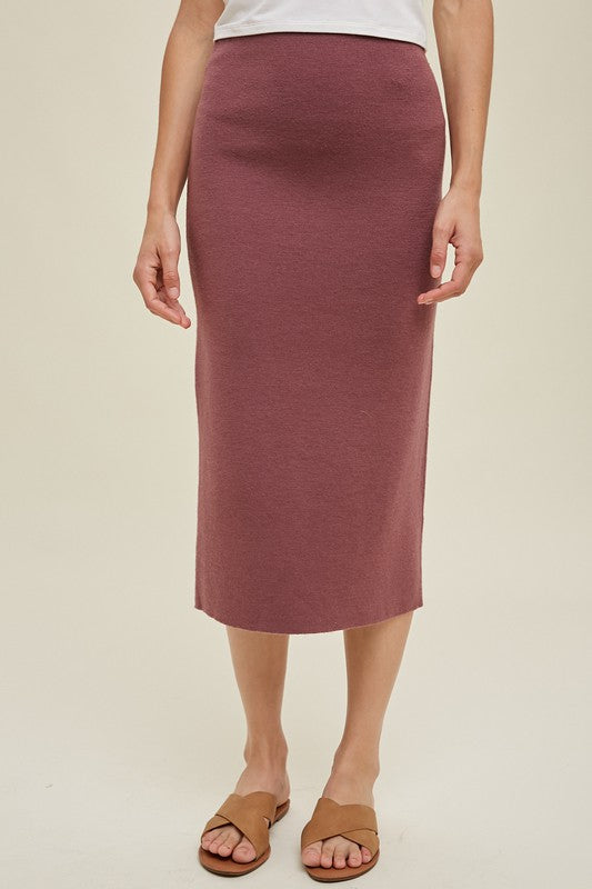 Sweater Skirt - Red Bean-Skirt- Hometown Style HTS, women's in store and online boutique located in Ingersoll, Ontario