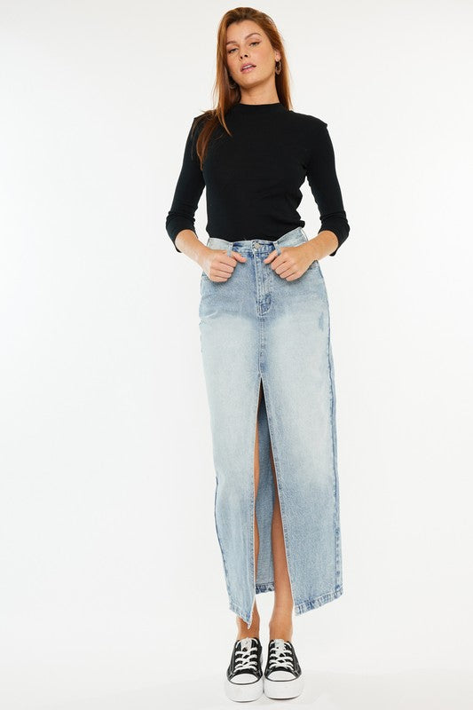 90's Maxi Skirt - Light Denim- Hometown Style HTS, women's in store and online boutique located in Ingersoll, Ontario