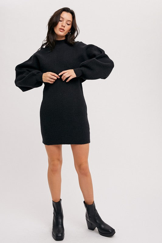 Crop Top and Sleeveless Sweater Dress Set - Black-Dress- Hometown Style HTS, women's in store and online boutique located in Ingersoll, Ontario