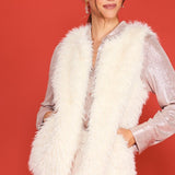 Faux Fur Vest - Cream- Hometown Style HTS, women's in store and online boutique located in Ingersoll, Ontario