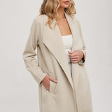 Drape Open Front Coat Jacket - Oatmeal-Coats & Jackets- Hometown Style HTS, women's in store and online boutique located in Ingersoll, Ontario
