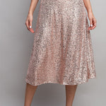 Sequin Midi Skirt - Gold-Skirt- Hometown Style HTS, women's in store and online boutique located in Ingersoll, Ontario