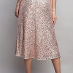 Sequin Midi Skirt - Gold-Skirt- Hometown Style HTS, women's in store and online boutique located in Ingersoll, Ontario