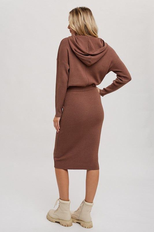 Ribbed Hoodie Dress - Coco-Dress- Hometown Style HTS, women's in store and online boutique located in Ingersoll, Ontario