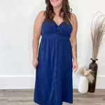 Front Tie Maxi Dress - Navy-dress- Hometown Style HTS, women's in store and online boutique located in Ingersoll, Ontario