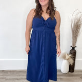 Front Tie Maxi Dress - Navy-dress- Hometown Style HTS, women's in store and online boutique located in Ingersoll, Ontario