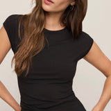 SOFT TRACE SECOND SKIN TOP - Black-Casual Tops- Hometown Style HTS, women's in store and online boutique located in Ingersoll, Ontario