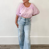 Puff Sleeve Scoop Neck - Lilac-blouse- Hometown Style HTS, women's in store and online boutique located in Ingersoll, Ontario