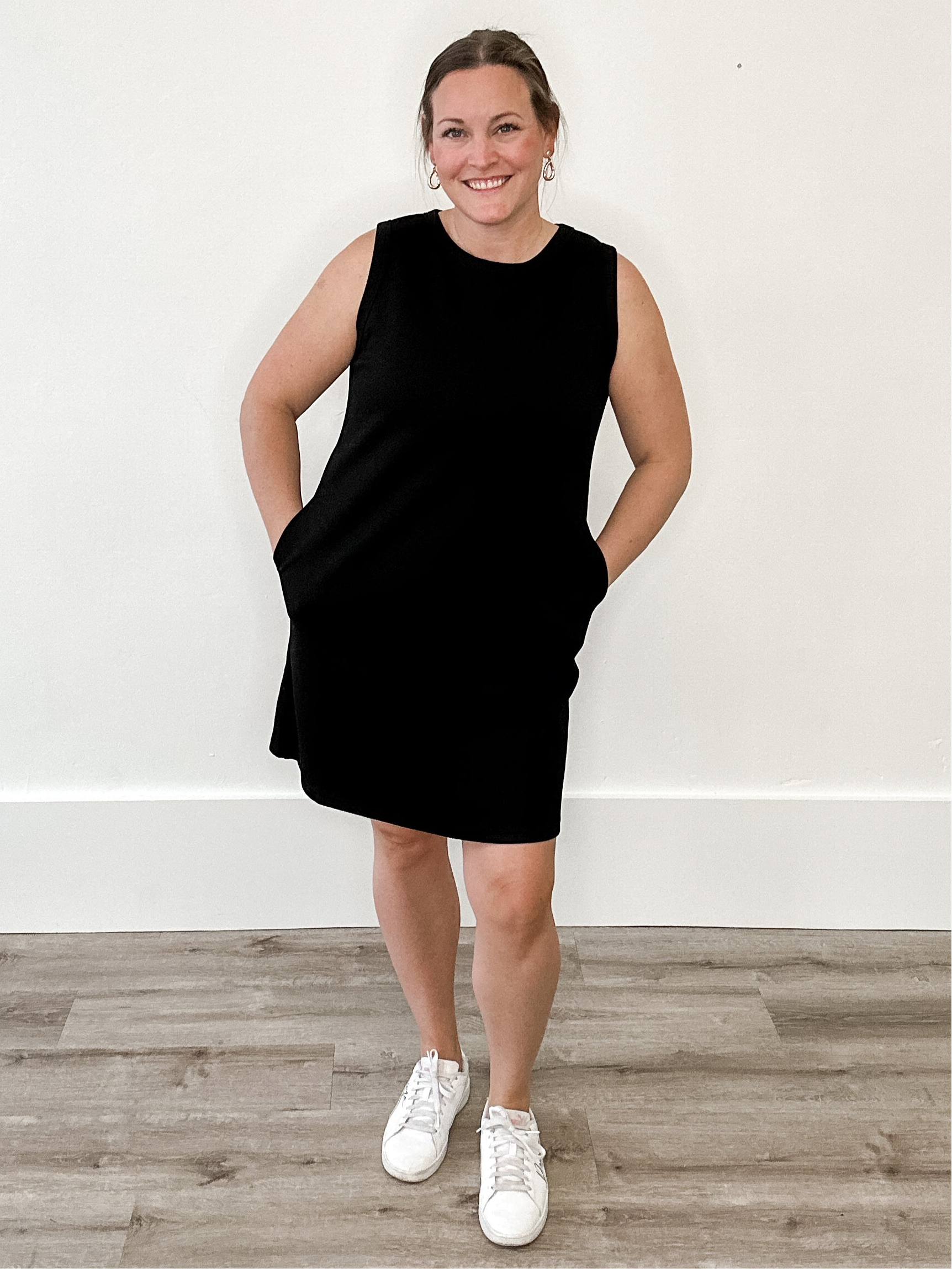 Scuba A-line Mini Tank Dress - Black-dress- Hometown Style HTS, women's in store and online boutique located in Ingersoll, Ontario