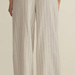 HENRI STRIPED WIDE LEG PANT - LINEN-Bottoms- Hometown Style HTS, women's in store and online boutique located in Ingersoll, Ontario