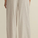 HENRI STRIPED WIDE LEG PANT - LINEN-Bottoms- Hometown Style HTS, women's in store and online boutique located in Ingersoll, Ontario