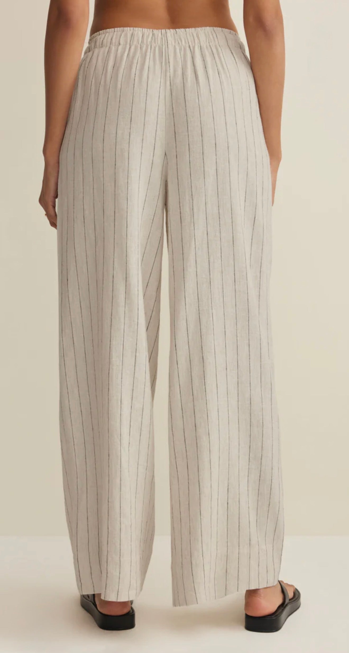HENRI STRIPED WIDE LEG PANT - LINEN-Bottoms- Hometown Style HTS, women's in store and online boutique located in Ingersoll, Ontario