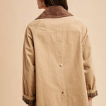 Cotton Chore Jacket - Sandy Beige-Coat & Jackets- Hometown Style HTS, women's in store and online boutique located in Ingersoll, Ontario