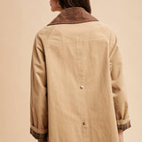 Cotton Chore Jacket - Sandy Beige-Coat & Jackets- Hometown Style HTS, women's in store and online boutique located in Ingersoll, Ontario