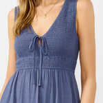 Flowy Tiered Midi Dress with Side Pockets-Slate Blue-dress- Hometown Style HTS, women's in store and online boutique located in Ingersoll, Ontario