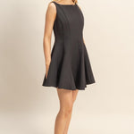 Sleeveless Flared Hemline Dress - Black-Special Occasion Dress- Hometown Style HTS, women's in store and online boutique located in Ingersoll, Ontario