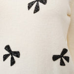 Bow Bead Sweater - Cream-Sweater- Hometown Style HTS, women's in store and online boutique located in Ingersoll, Ontario