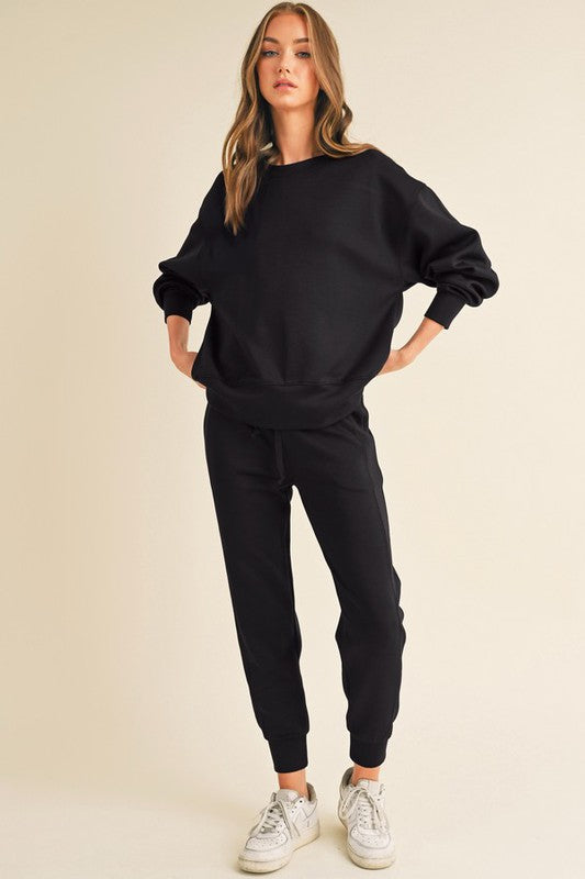 Chic Scuba Set - Black-set- Hometown Style HTS, women's in store and online boutique located in Ingersoll, Ontario