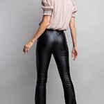 Faux Leather Flare Pants - Black-Pants- Hometown Style HTS, women's in store and online boutique located in Ingersoll, Ontario