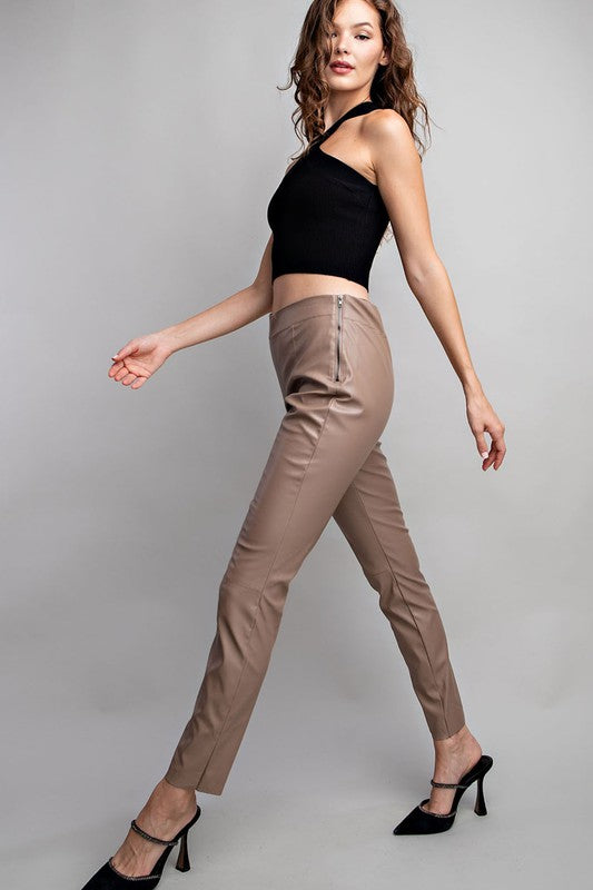 Faux Leather Skinny Leg Pants - Coco-leggings- Hometown Style HTS, women's in store and online boutique located in Ingersoll, Ontario