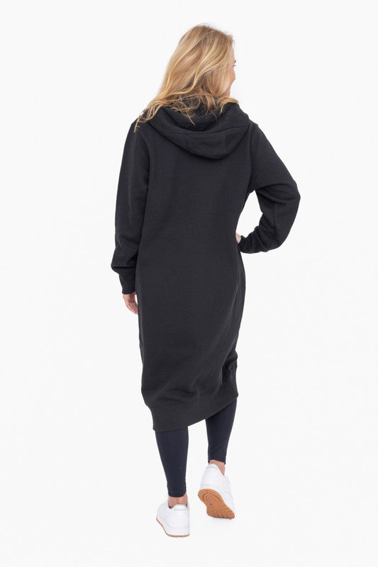 Longline Full-Zip Hoodie- Black-hoodie- Hometown Style HTS, women's in store and online boutique located in Ingersoll, Ontario
