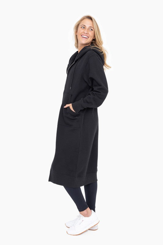 Longline Full-Zip Hoodie- Black-hoodie- Hometown Style HTS, women's in store and online boutique located in Ingersoll, Ontario