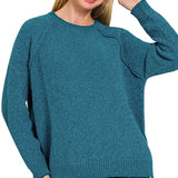 Chenille Raglan Sweater - Ocean Teal-Sweater- Hometown Style HTS, women's in store and online boutique located in Ingersoll, Ontario