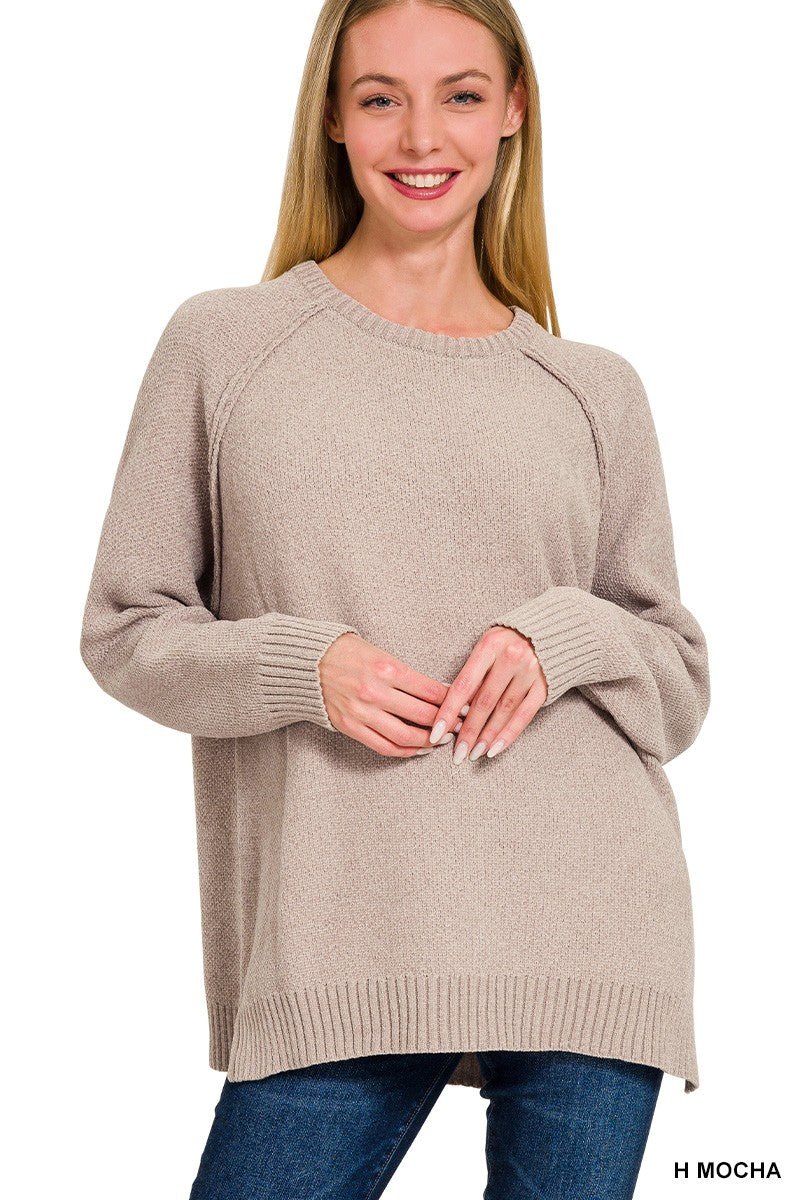 Chenille Raglan Sweater - Mocha-Sweater- Hometown Style HTS, women's in store and online boutique located in Ingersoll, Ontario