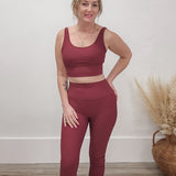 Ribbed Bra - Merlot-bra- Hometown Style HTS, women's in store and online boutique located in Ingersoll, Ontario