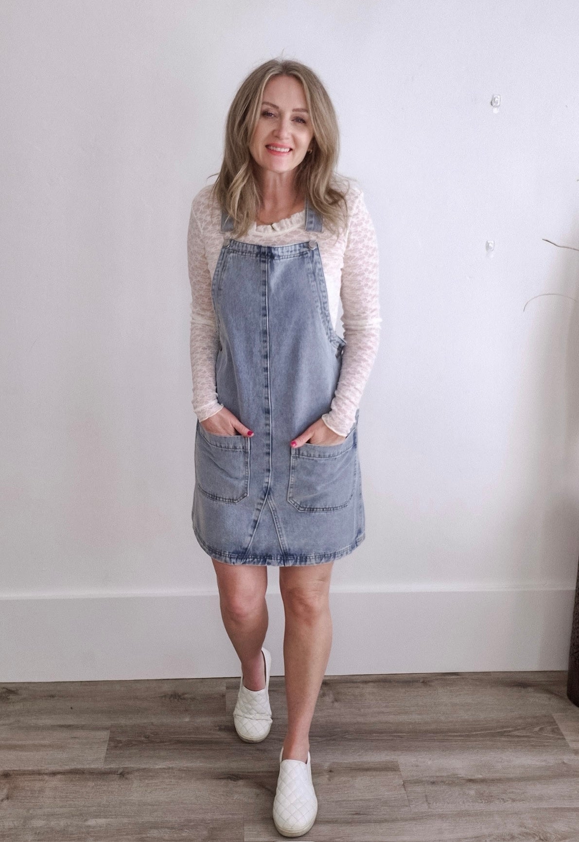 Denim Overall Mini Dress-denim- Hometown Style HTS, women's in store and online boutique located in Ingersoll, Ontario