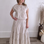 Striped Relaxed Crop top and Skirt Set - Coco-set- Hometown Style HTS, women's in store and online boutique located in Ingersoll, Ontario