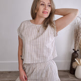 Striped Relaxed Crop top and Skirt Set - Coco-set- Hometown Style HTS, women's in store and online boutique located in Ingersoll, Ontario
