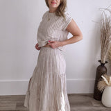 Striped Relaxed Crop top and Skirt Set - Coco-set- Hometown Style HTS, women's in store and online boutique located in Ingersoll, Ontario