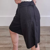 Pinstripe Pleated Shorts-Shorts- Hometown Style HTS, women's in store and online boutique located in Ingersoll, Ontario