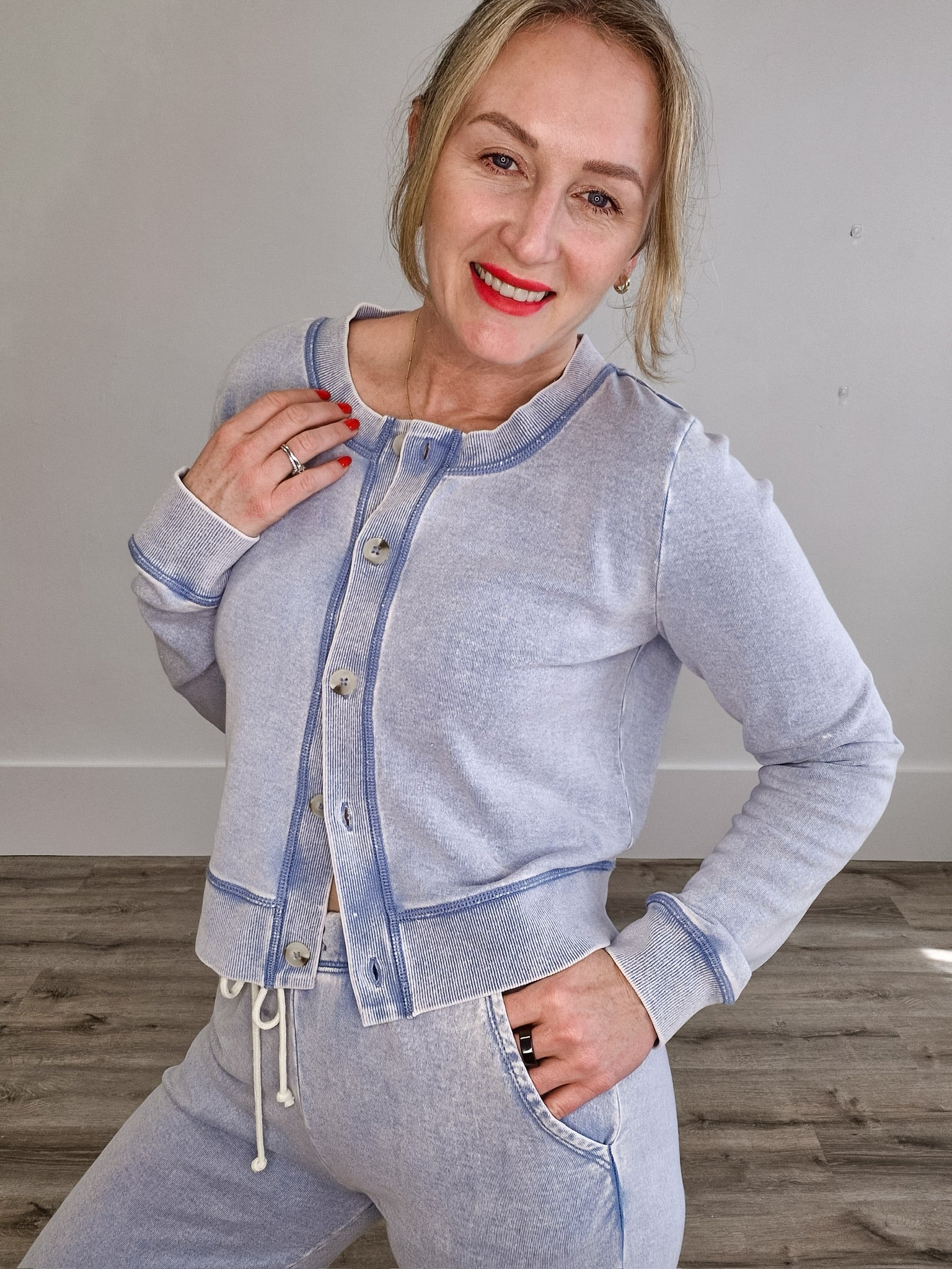 Daily Knit Denim Cardigan- Hometown Style HTS, women's in store and online boutique located in Ingersoll, Ontario