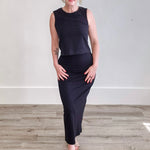Gail Midi Skirt - Black-Skirt- Hometown Style HTS, women's in store and online boutique located in Ingersoll, Ontario
