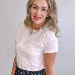 Modern Slub Tee - White-Casual Tops- Hometown Style HTS, women's in store and online boutique located in Ingersoll, Ontario