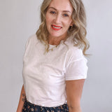 Modern Slub Tee - White-Casual Tops- Hometown Style HTS, women's in store and online boutique located in Ingersoll, Ontario