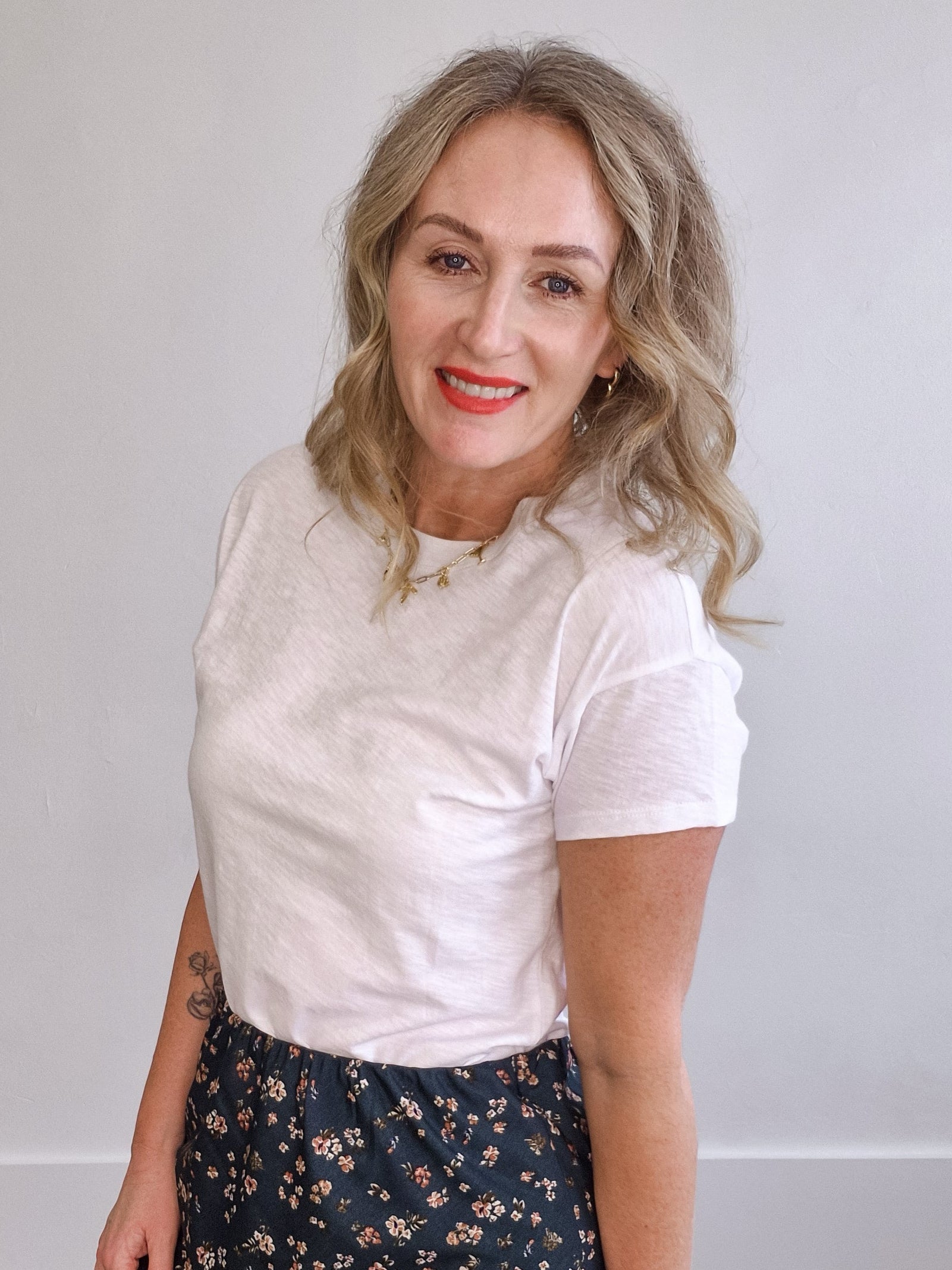 Modern Slub Tee - White-Casual Tops- Hometown Style HTS, women's in store and online boutique located in Ingersoll, Ontario