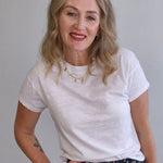 Modern Slub Tee - White-Casual Tops- Hometown Style HTS, women's in store and online boutique located in Ingersoll, Ontario
