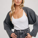 Bolero Shrug - Grey-Sweater- Hometown Style HTS, women's in store and online boutique located in Ingersoll, Ontario