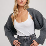 Bolero Shrug - Grey-Sweater- Hometown Style HTS, women's in store and online boutique located in Ingersoll, Ontario