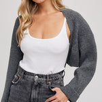 Bolero Shrug - Grey-Sweater- Hometown Style HTS, women's in store and online boutique located in Ingersoll, Ontario